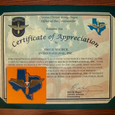 Certificate of Appreciation